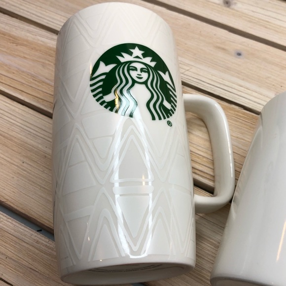 Set of 3 white Starbucks mugs - Picture 6 of 11